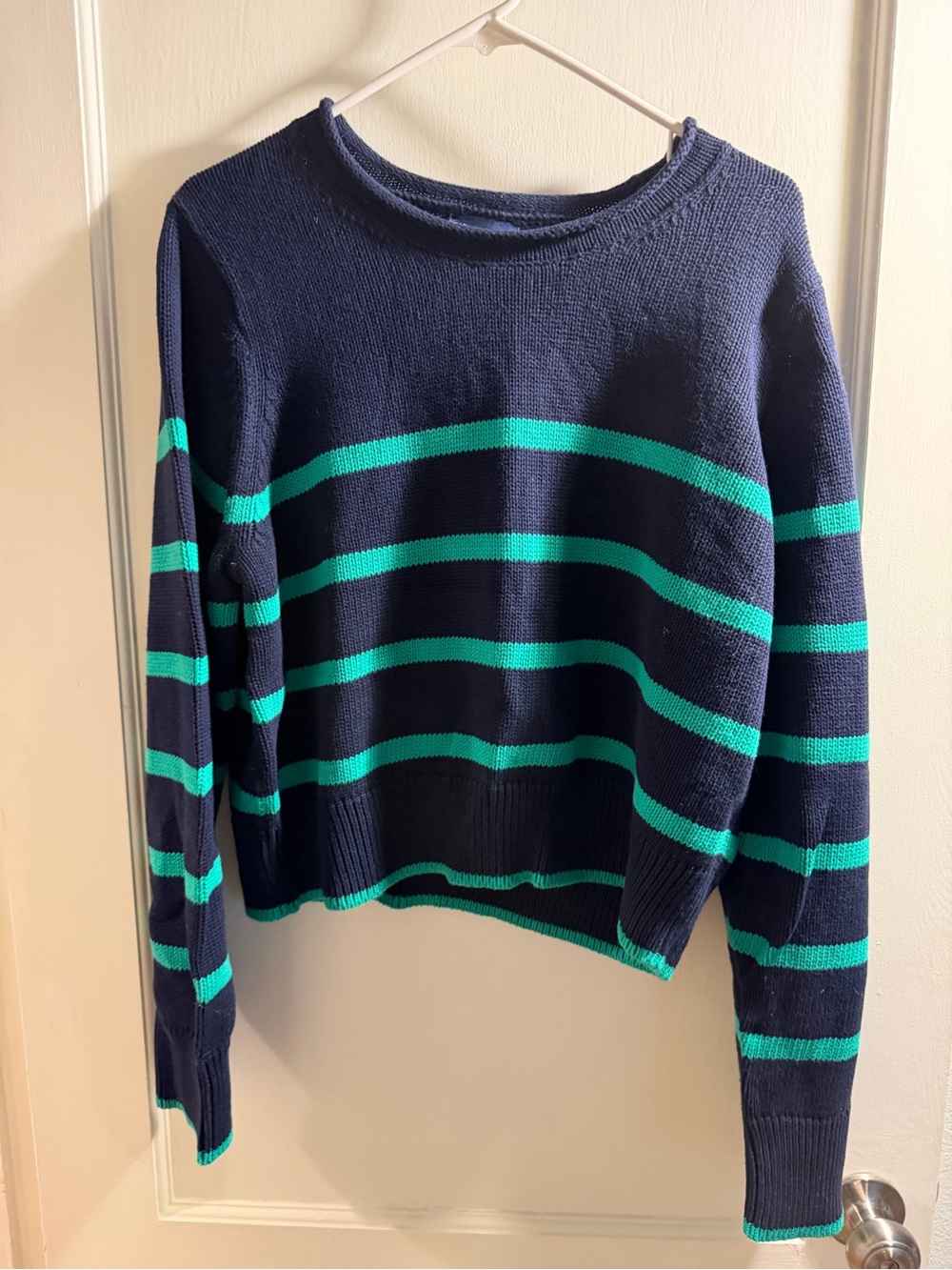 GAP Navy Sweater with Teal Stripes